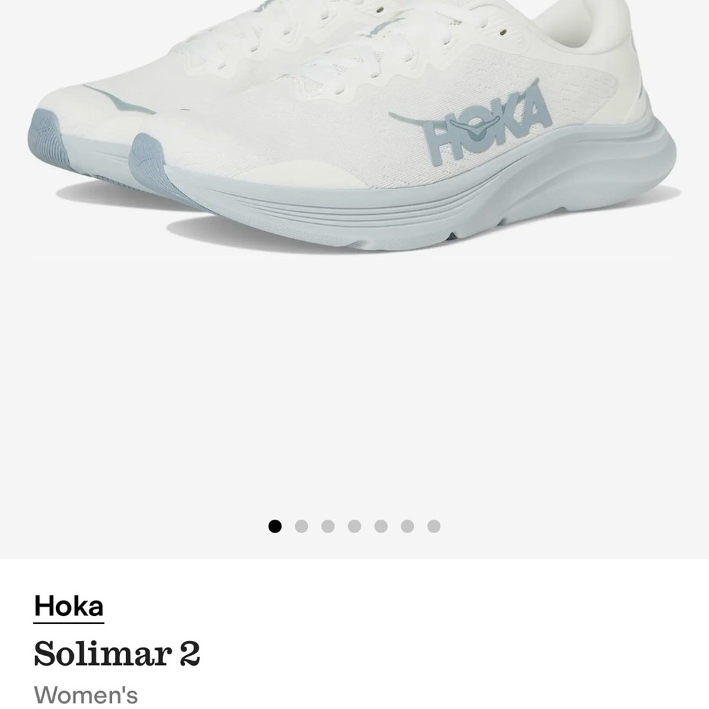 Hoka White and Light Blue Sneakers